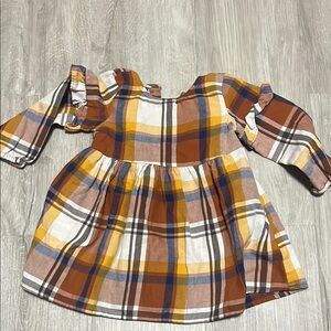 Plaid Long Sleeve Dress for Kids